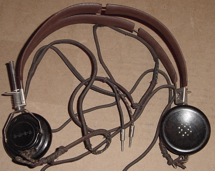 Vintage Old Style Ham or Crystal Radio Headphones Pin Plugs And Jack Set 